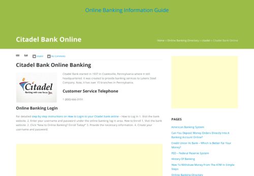
                            6. Citadel Bank Online | Online Banking Information Guide