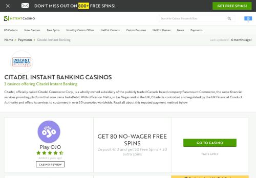 
                            9. Citadel Casinos | Online Casinos with Citadel Instant Banking Payment