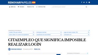 
                            6. Citaempleo que Significa Imposible Realizar Login | Trámites Extranjería