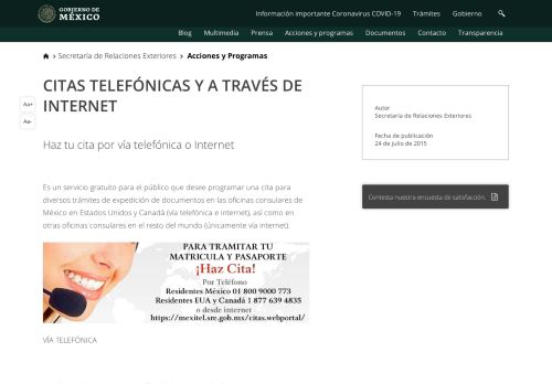 
                            5. CITAS TELEFÓNICAS Y A TRAVÉS DE INTERNET | Secretaría de ...