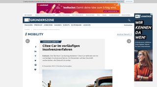 
                            1. Citee Car im vorläufigen Insolvenzverfahren | Gründerszene