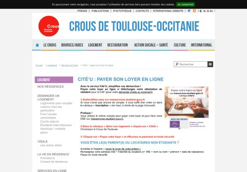 
                            6. Cité'U : Payer son loyer - Crous de Toulouse-Occitanie