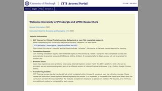 
                            12. CITI Access Portal - University of Pittsburgh