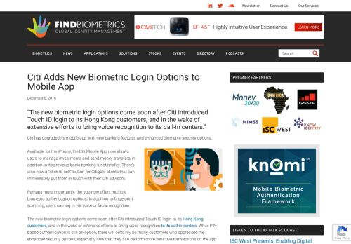 
                            11. Citi Adds New Biometric Login Options to Mobile App - FindBiometrics