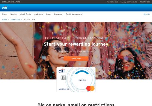 
                            11. Citi Clear Card - Student Credit Card with dining Privileges - Citibank ...
