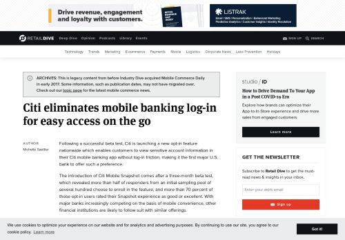 
                            8. Citi eliminates mobile banking log-in for easy access on the go | Retail ...