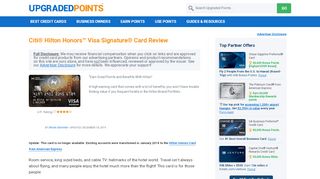 
                            10. Citi® Hilton Honors™ Visa Signature® Card Review [75k Bonus]