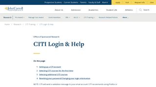 
                            8. CITI Login & Help – Office of Sponsored Research