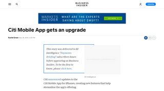 
                            10. Citi Mobile App gets an upgrade - Business Insider