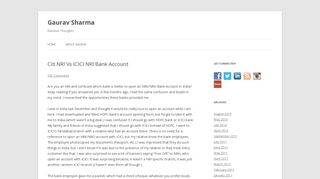 
                            5. Citi NRI Vs ICICI NRI Bank Account by @gsharma - Gaurav Sharma