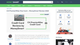 
                            12. Citi PremierMiles Visa Card - MoneySmart Singapore Review 2019