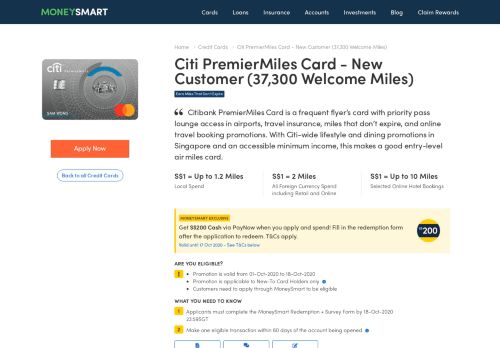 
                            8. Citi PremierMiles Visa Card Rating & Review 2019 - Singapore ...