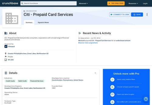 
                            7. Citi - Prepaid Card Services | Crunchbase