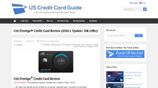 
                            12. Citi Prestige Credit Card Review (2019.1 Update: Available Now! 50k ...