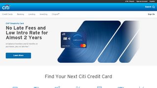 
                            9. Citi Secure Sign-on - Credit Cards