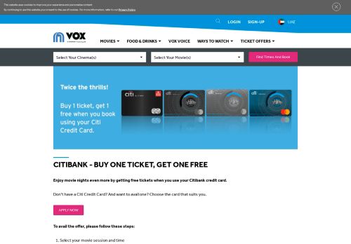 
                            13. Citibank Bank Card Cinema Offer | Citibank Movie Ticket Deals | VOX ...
