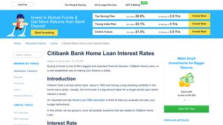 
                            8. Citibank Bank Home Loan Interest Rates - Eligibility, Facts, Benefits ...