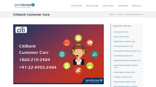 
                            7. Citibank Customer Care, 24x7 Toll-Free Number - Paisabazaar.com