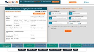 
                            10. Citibank Personal Loan Eligibility Calculator Feb 2019 - MyLoanCare