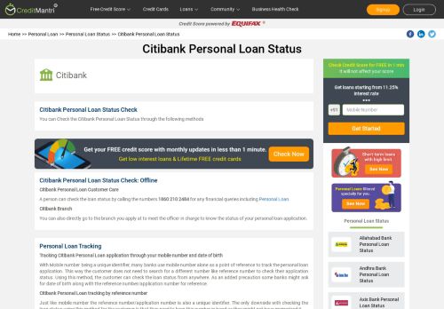
                            7. Citibank Personal Loan Status - How to Check Personal Loan ...