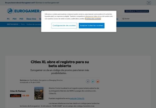 
                            9. Cities XL abre el registro para su beta abierta • Eurogamer.es