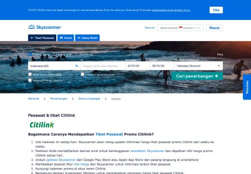 
                            8. Citilink - Tiket Promo & Termurah | Skyscanner.co.id