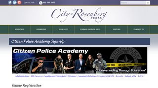 
                            7. Citizen Police Academy Sign-Up - City of Rosenberg Texas