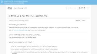 
                            12. Citrix Live Chat for CSS Customers - Support & Services