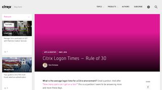 
                            8. Citrix Logon Times – Rule of 30 | Citrix Blogs