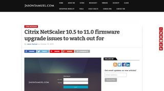 
                            7. Citrix NetScaler 10.5 to 11.0 firmware upgrade issues to watch out for ...