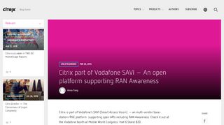 
                            4. Citrix part of Vodafone SAVI – An open platform supporting RAN ...