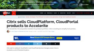 
                            11. Citrix sells CloudPlatform, CloudPortal products to Accelerite | ZDNet