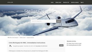 
                            13. Citrix Workspace for MAC, Uninstallation instructions – Stellar Support