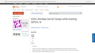 
                            2. Citrix XenApp server hangs while loading GPO's - Microsoft