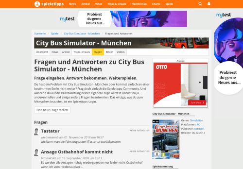 
                            4. City Bus Simulator - München: Fragen und Antworten | spieletipps