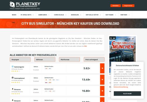 
                            10. City Bus Simulator - München Key kaufen und Download - Planetkey