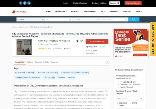 
                            10. City Commerce Academy - Sector 38, Chandigarh - Reviews, Fee ...