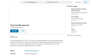
                            5. City Fund Management | LinkedIn
