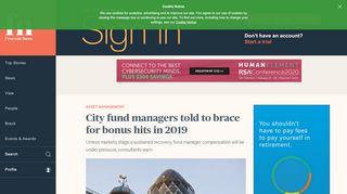 
                            11. City fund managers told to brace for bonus hits in 2019 - Financial News