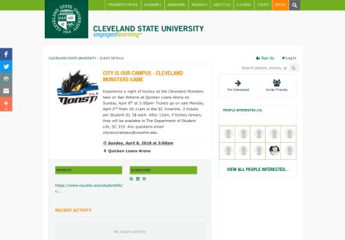 
                            11. City Is Our Campus - Cleveland Monsters Game - Cleveland State ...
