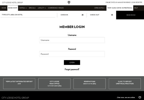 
                            1. City Lodge Hotel Group | Login
