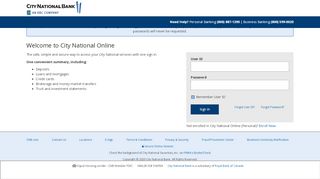 
                            1. City National Online - Login Page - City National Bank