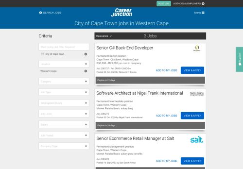 
                            13. City of Cape Town jobs in Western Cape | CareerJunction