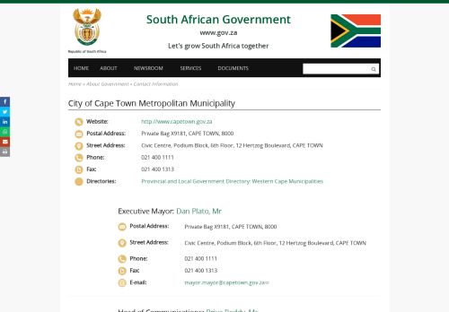 
                            13. City of Cape Town Metropolitan Municipality | South African Government