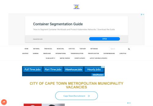 
                            10. City of Cape Town Metropolitan Municipality Vacancies - WWW ...