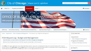 
                            13. City of Chicago :: FOIA Request Log - Budget and Management