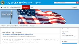 
                            12. City of Chicago :: FOIA Request Log - Finance