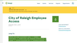 
                            11. City of Raleigh Employee Access | raleighnc.gov