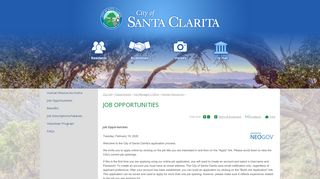 
                            12. City of Santa Clarita, CA : Job Opportunities - Government Jobs