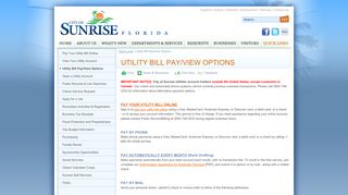 
                            11. City of Sunrise, FL : Utility Bill Pay/View Options